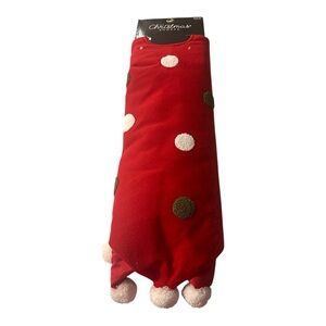 CHRISTMAS SHOPPE Red White Green Polka Dot Christmas Tree Skirt NEW